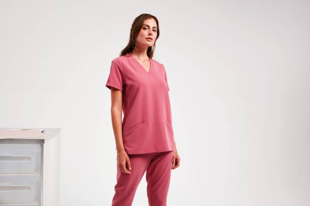 Damen V-Ausschnitt Stretch Kasack NN310